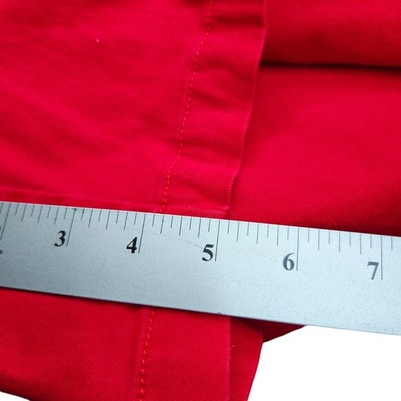 Lane Bryant Chino Shorts Womens 18 Red Stretch Belt Loops High Rise Casual - Picture 8 of 8